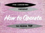 Chevrolet Parts -  1958 CONVT. TOP OPERATION MANUAL