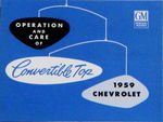 Chevrolet Parts -  1959 CONVT. TOP OPERATION MANUAL