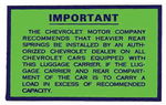 Chevrolet Parts -  1931-32 EXTENSION TRUNK DECAL