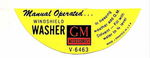 Chevrolet Parts -  1955-60 PASS/TRK MANUAL W/S WASHER LID DECAL