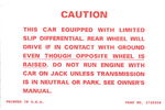 Chevrolet Parts -  1957-58 PASS POSITRACTION WARNING DECAL