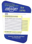 Chevrolet Parts -  1956 PASS RETAIL PRICE WINDOW STICKER