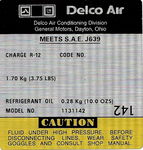 Chevrolet Parts -  1979 TRUCK DELCO A/C COMPRESSOR DECAL