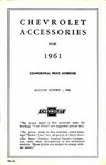Chevrolet Parts -  1961 CHEVROLET RETAIL ACCY PRICE BOOKLET