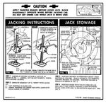 Chevrolet Parts -  1962 CAR JACKING INSTRUCTIONS