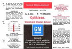 Chevrolet Parts -  1961-67 GM OPTIKLEEN W/S WASHER BOTTLE DECAL