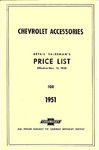 Chevrolet Parts -  1951 CHEVROLET RETAIL ACCY PRICE BOOKLET