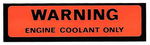 Chevrolet Parts -  1974-78 TRK WARNING COOLANT ONLY DECAL