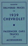 Chevrolet Parts -  1939 PASS/TRK DELIVERED RETAIL PRICE LIST