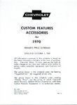 Chevrolet Parts -  1970 CHEVROLET RETAIL ACCY PRICE BOOKLET