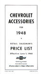 Chevrolet Parts -  1948 CHEVROLET RETAIL ACCY PRICE BOOKLET