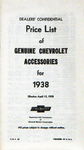 Chevrolet Parts -  1938 CHEVROLET RETAIL ACCY PRICE BOOKLET