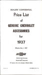 Chevrolet Parts -  1937 CHEVROLET RETAIL ACCY PRICE BOOKLET