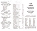 1936 CHEVROLET RETAIL ACCY PRICE BOOKLET