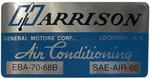 1968 TRUCK A/C HARRISON EVAP BOX DECAL
