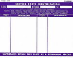 Chevrolet Parts -  1967-72 TRUCK SERVICE PARTS ID DECAL