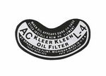 Chevrolet Parts -  1937-1941 "AC" OIL FILTER DECAL L-4