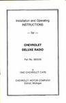Chevrolet Parts -  1940 PASS RADIO OWNERS MANUAL