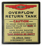 1939-1948 RADIATOR OVERFLOW TANK DECAL
