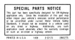Chevrolet Parts -  1973-75 TRK SPECIAL PARTS NOTICE VALVE COVER DECAL