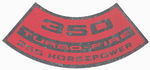 Chevrolet Parts -  "350 TURBO-FIRE 255 HP" AIR CLEANER DECAL