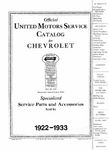 Chevrolet Parts -  1922-33 UNITED MOTORS SERVICE CHEVY CATALOG
