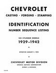 Chevrolet Parts -  1929-42 CASTING NUMBER LISTING