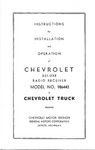 Chevrolet Parts -  1947-53 CHEVY RADIO INSTALLATION INST PAMPHLET
