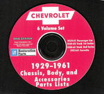 Chevrolet Parts -  1929-1961 MASTER PARTS BOOKS-DIGITAL CD