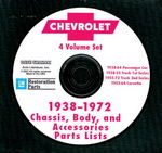 Chevrolet Parts -  1938-1972 MASTER PARTS BOOKS-DIGITAL CD