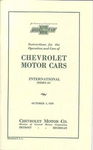 Chevrolet Parts -  1929 CAR OWNERS MANUAL