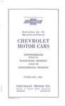 Chevrolet Parts -  1932 CAR & 1/2 TON OWNERS MANUAL