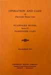 Chevrolet Parts -  1933 STANDARD CAR OWNERS MANUAL
