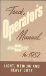 Chevrolet Parts -  1952 CHEVROLET TRUCK OWNERS MANUAL