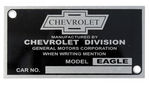 Chevrolet Parts -  1933 EAGLE CAR & TRUCK ID PLATE