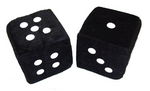 Chevrolet Parts -  FUZZY DICE--BLACK WITH WHITE DOTS