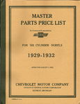 Chevrolet Parts -  1929-32 CHEVROLET MASTER PARTS BOOK