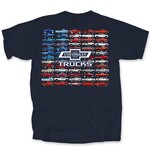 Chevrolet Parts -  1941-1990 CHEVY TRUCK FLAG T-SHIRT - SPECIFY