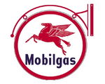 Chevrolet Parts -  "MOBILGAS" ROUND DOUBLE-SIDED SIGN-W/HANGER
