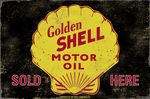 "GOLDEN SHELL MOTOR OIL"  VINTAGE STYLE SIGN