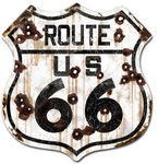 Chevrolet Parts -  "ROUTE 66"  RUSTIC STYLE SIGN