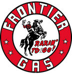 Chevrolet Parts -  "FRONTIER GAS RARIN TO GO" 18" DISC gas sign