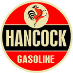 Chevrolet Parts -  "HANCOCK GASOLINE" 12" DISC gas sign