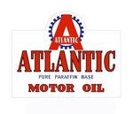 Chevrolet Parts -  "ATLANTIC MOTOR OIL" OVAL SIGN -23" x 30"