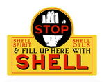 Chevrolet Parts -  "STOP SHELL" SIGN -23-1/2" x 30"