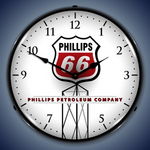 Chevrolet Parts -  Phillips 66 petroleum LED CLOCK - RED