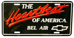 Chevrolet Parts -  "HBO AMERICA-BEL AIR" LICENSE PLATE