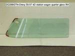 Chevrolet Parts -  1955-57 4DR WAGON RR QTR GLASS-GREEN-RIGHT