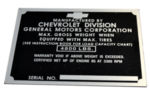 Chevrolet Parts -  1951-52PU IDENTIFICATION PLATE