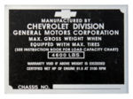 Chevrolet Parts -  1942-46 1/2 TON COMMERCIAL ID PLATE